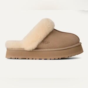 UGG Disquette Chestnut Suede Shearling Mule Slippers Size 7